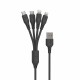 Porodo 4in1 USB Cable Lightning /Type-C/Micro Durable Fast Charge and Data Cable -1.2m