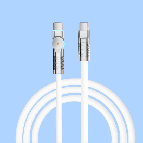 Porodo High-Speed Rotating Connector USB-C To USB-C Cable Data / Fast Charge 1M - White