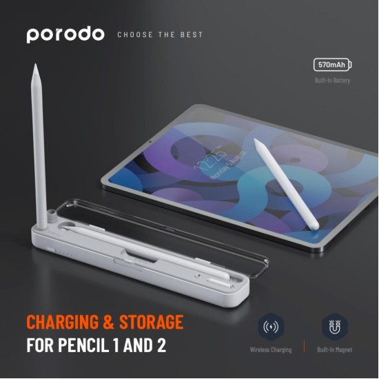 Porodo Wireless Charging / Storage For Pencil 1/2 Case