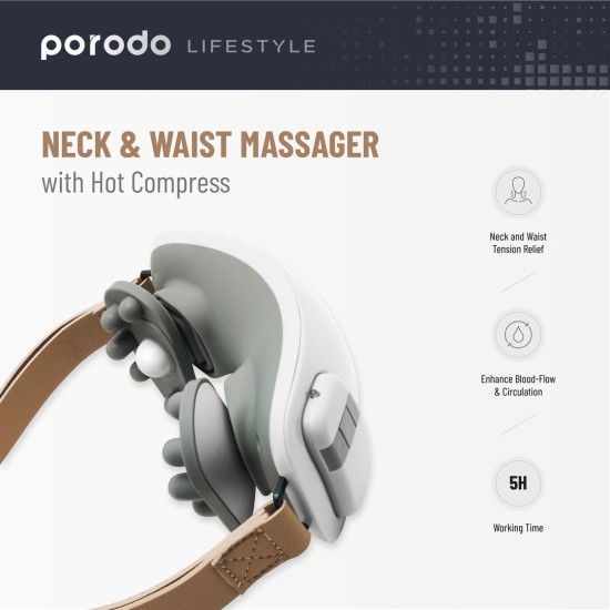 Porordo Lifestyle Neck Massager with Remote controller - White