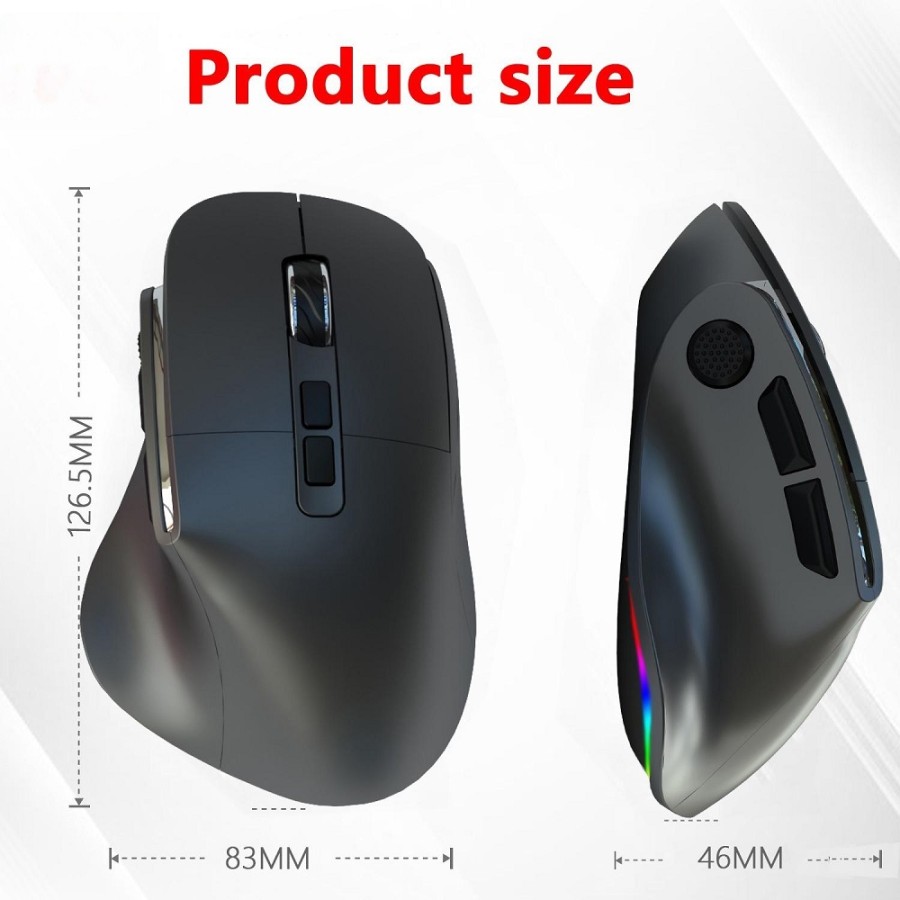 Wireless Bluetooth Mouse Type-C Charging - Black