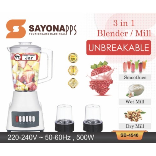 SAYONA  3in1 Blender 500W SB -4540