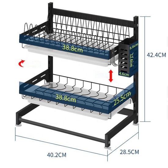 MIRALUX 2 Tier Dish Rack (without Accessories)