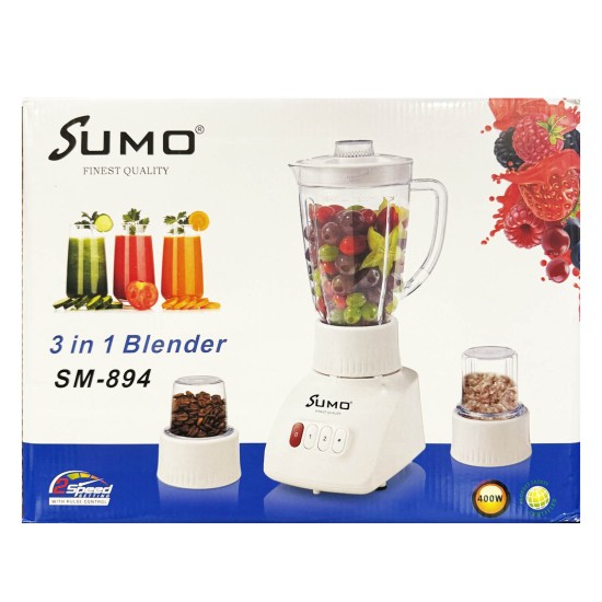 Sumo  3 in 1 Blender 400W SM-894 – White