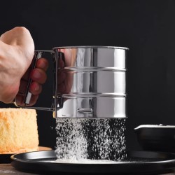 Sieve Cup Mesh Crank Flour Sifter with Measuring Scale for Flour Icing Sugar Sieve Cup Mesh Crank Flour Sifter with Measuring Scale for Flour Icing Sugar