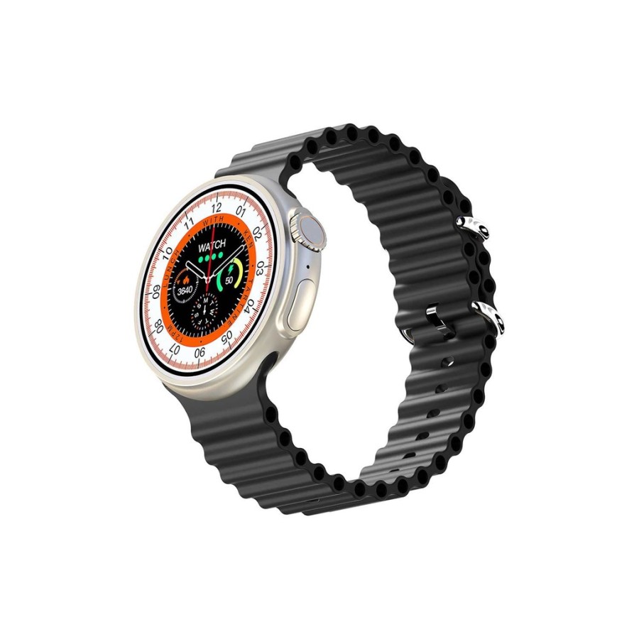 Ultra Evo Smart Watch 1.51inch Wide Touch Screen - Black Strap