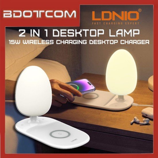 Ldnio Y3 2 in 1 RGB Desk Lamp + 15W Wireless Charging Desktop Charger