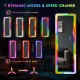 Full Length Floor Standing Mirror with RGB Lighting (Orange + White)