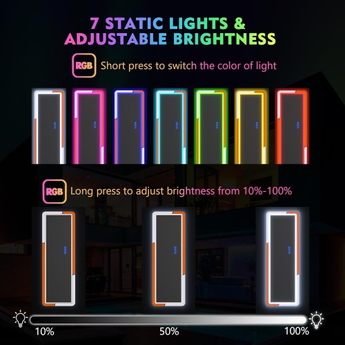 Full Length Floor Standing Mirror with RGB Lighting (Orange + White)