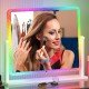 Dystler Vanity Mirror with Lights,23 inch x 18 inch RGB LED Makeup Mirror