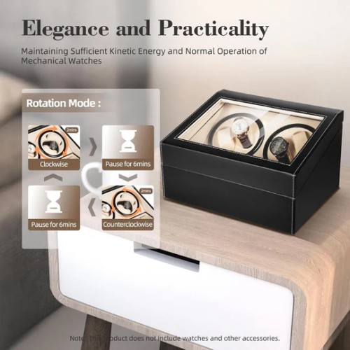 Luxury Leather Watch Storage Box 4+6 Watches - brown