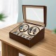 Luxury Leather Watch Storage Box 4+6 Watches - brown