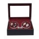 Luxury Leather Watch Storage Box with Auto Rotating Base 4+6 Watches (Black Red)