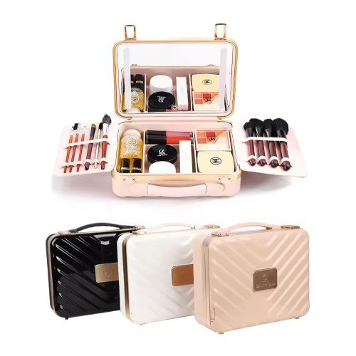 Light Up Cosmetic Bag - LED Lighted Mirror Makeup Bag - Multiple Colors