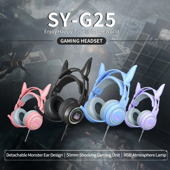 e-Sport SY-G25 Glowing Gaming Headset - Purple