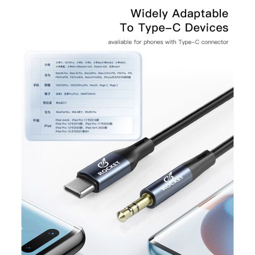 Rocket Type-C to 3.5mm AUX Audio Adapter Cable - AU01