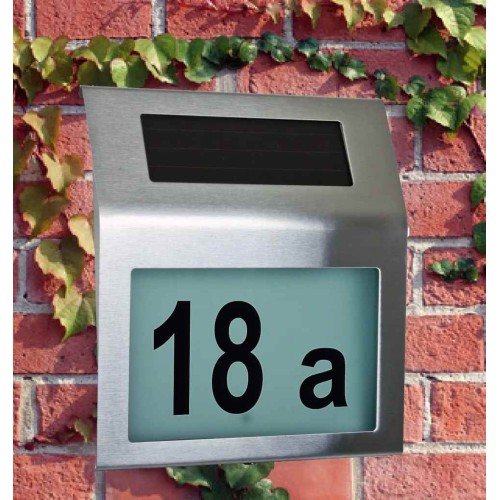 Design LED solar house number made of stainless steel