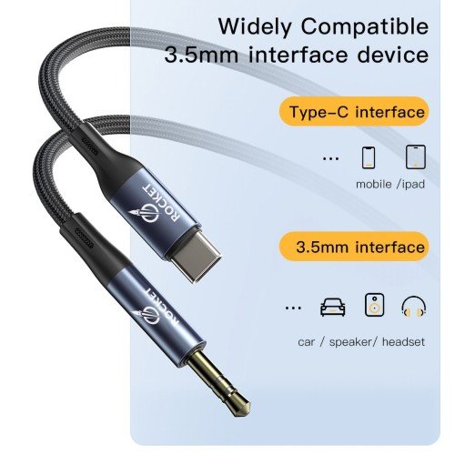 Rocket Type-C to 3.5mm AUX Audio Adapter Cable - AU01