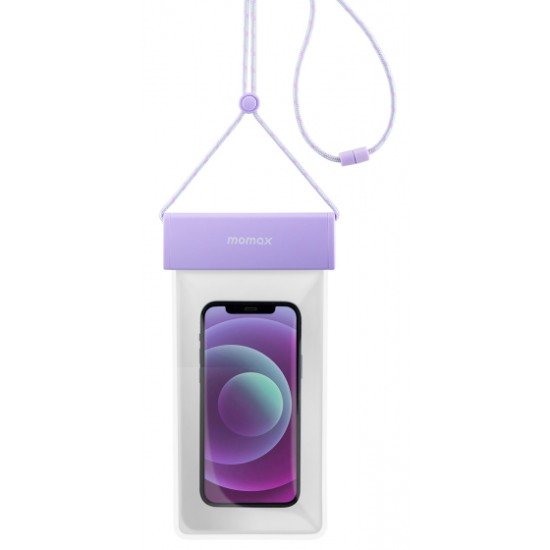 Momax Waterproof Pouch With Universal Neck Strap - Purple