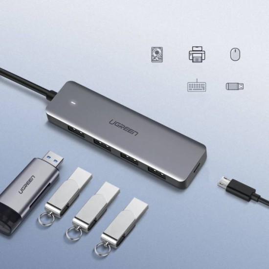 Ugreen USB HUB - 4x USB 3.2 Gen 1 with micro USB power port (CM219 50985)