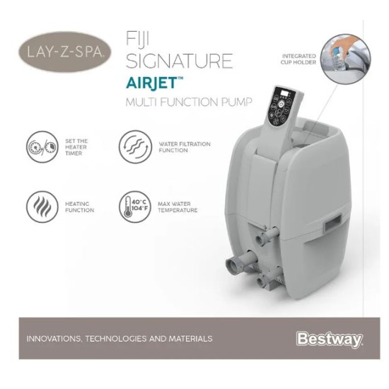 Lay-Z-Spa Fiji AirJet 4 White Wood Bestway 