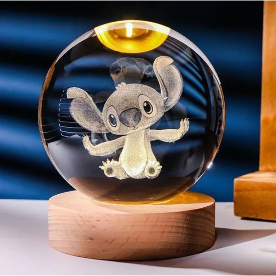 Stitch Glass Ball Night Lamp