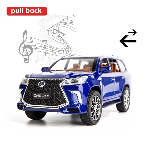  Lexus 570 Off-Road in Luxury SUV Model Car, Zinc Alloy Pull Back Toy car - Blue