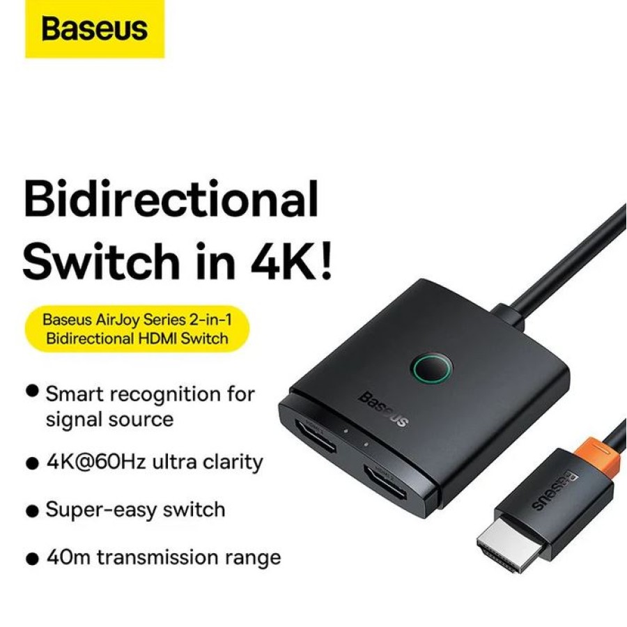 Baseus AirJoy Series 2-in-1 Bidirectional HDMI Switch - 1m