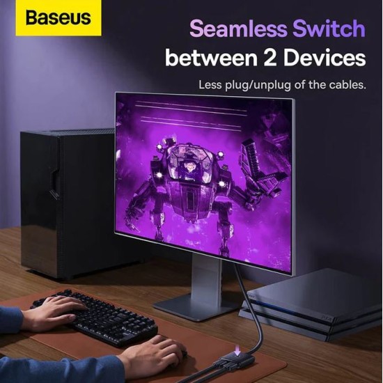 Baseus AirJoy Series 2-in-1 Bidirectional HDMI Switch - 1m