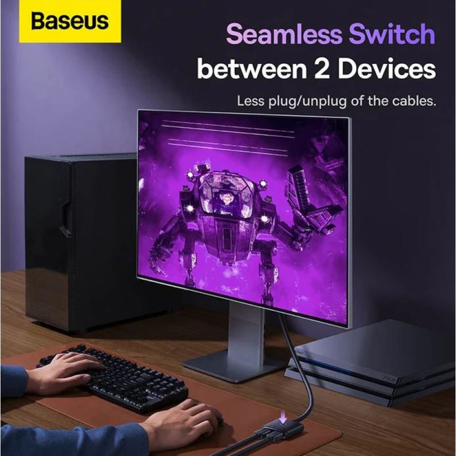 Baseus AirJoy Series 2-in-1 Bidirectional HDMI Switch - 1m