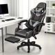TX Gaming Chair Sport 180° Tilt With Footrest– Grey/Black