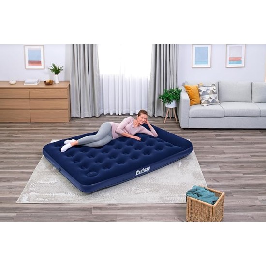 Bestway 80" x 60" x 11"/2.03m x 1.52m x 28cm Air Mattress Queen Built-in Foot Pump