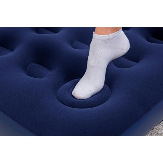 Bestway 80" x 60" x 11"/2.03m x 1.52m x 28cm Air Mattress Queen Built-in Foot Pump