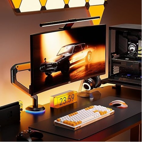 Sades Apep SA-MA02 RGB Single Monitor Mount Arm (Max size 32"/9KG Per ARM) - Orange