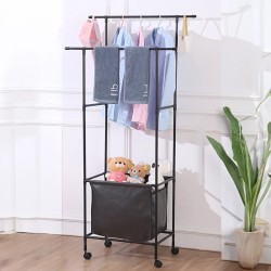 Multifunctional Double Rod Coat Rack Movable Multifunctional Double Rod Coat Rack Movable