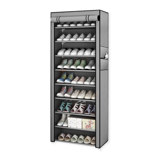 Shoe Rack Organizer Storage with Dustproof Cover - 10-Tier