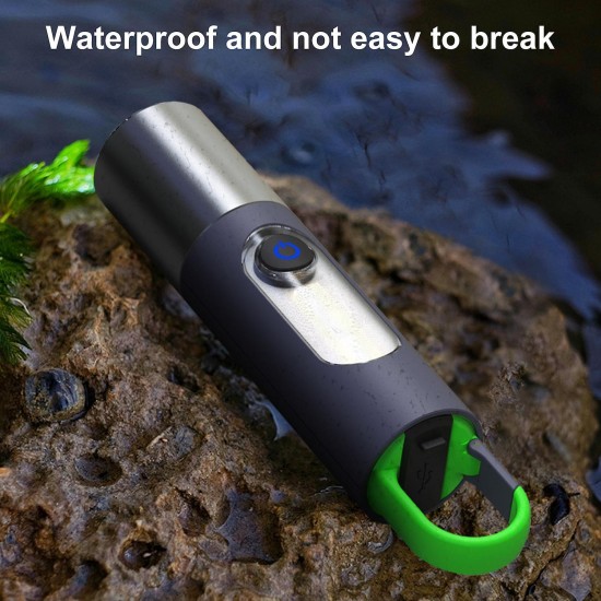 Portable Flashlight Waterproof Zoom Focus with Side Light