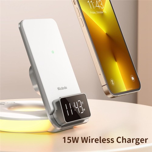 Mcdodo CH-1610 4 in 1 Desktop Wireless Charger with Alarm & Night Lamp