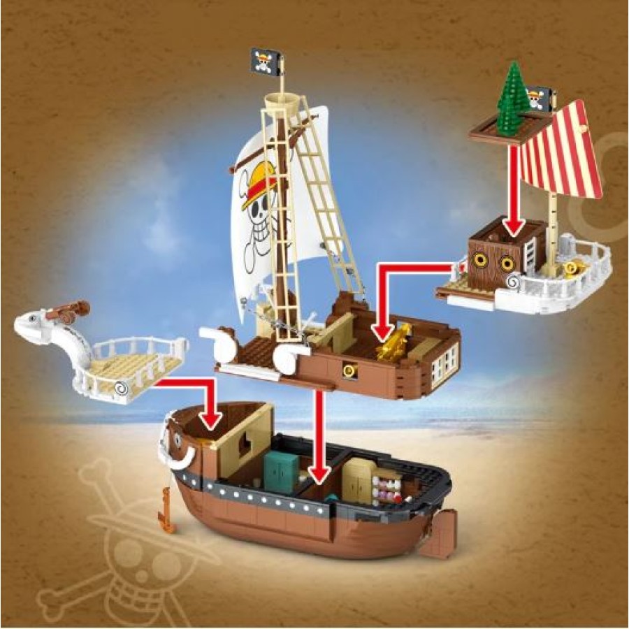One Piece Thousand Sunny Pirate Ship Building Kit - 1047Pcs