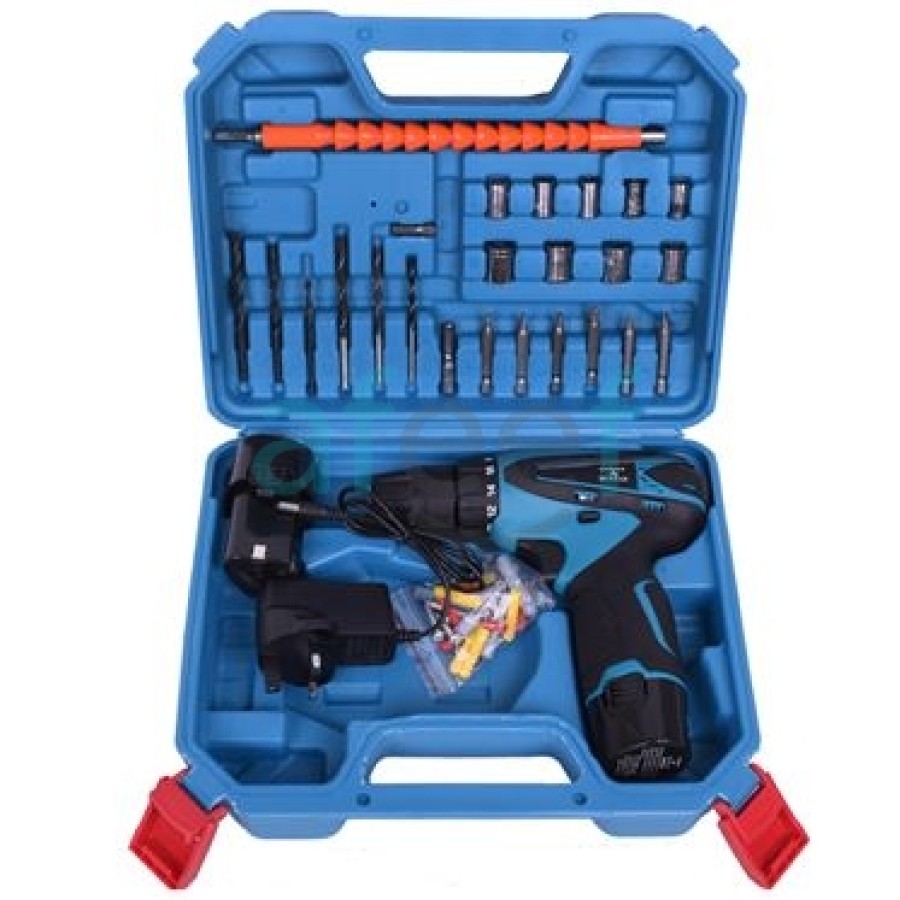 Cordless Drill Driver 12v Drill +1 Batteries + Case with Accessories