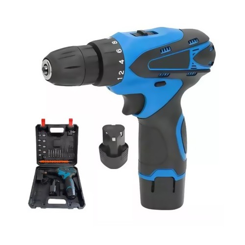 Cordless Drill Driver 12v Drill +1 Batteries + Case with Accessories