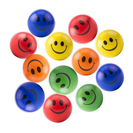12Pcs Stress Free Happy Smile Face Ball