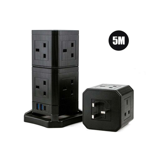 Cube Extension 3-layer stackable socket with 30W type C port - 5m