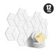 12pcs Hexagon Self-Adhesive Acoustic Panels - White