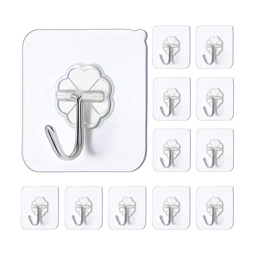 12 Pack Self Adhesive Wall Hooks