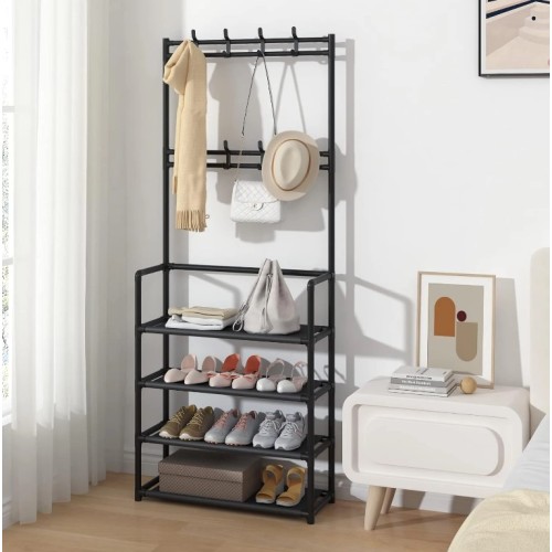 5-Tier Shoe Coat Railing Rack 78x145cm (Home Rack)