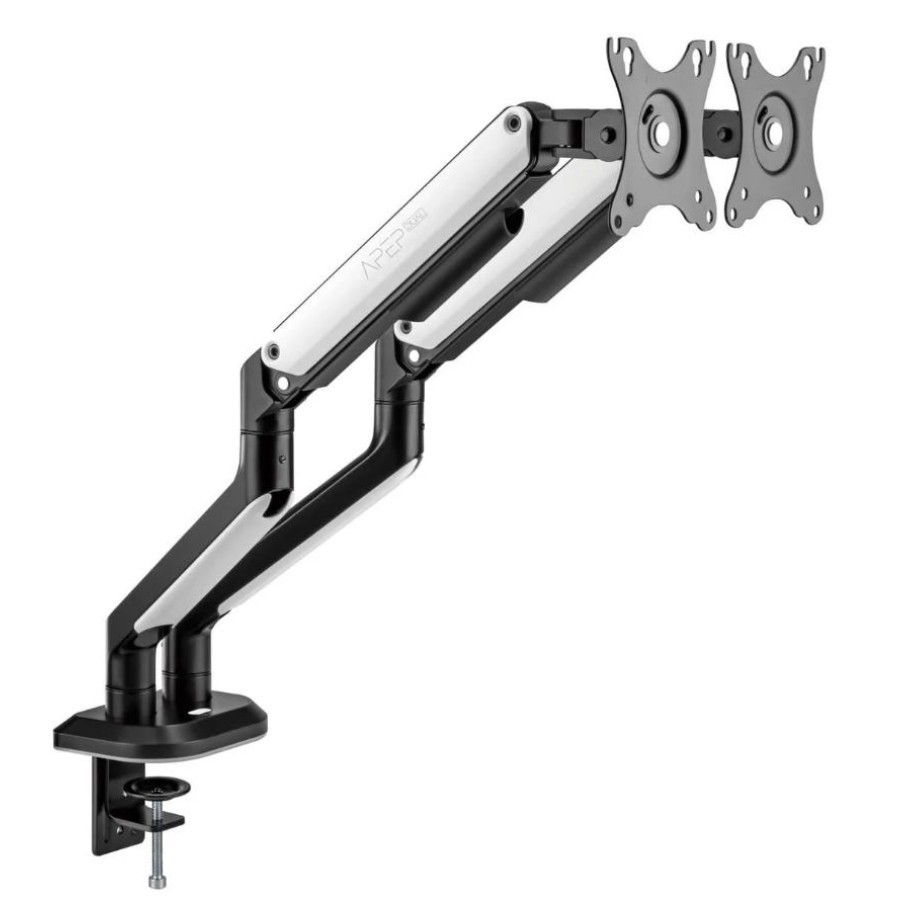 Sades Apep SA-MS02 RGB Dual Monitor Mount Arm (Max Screen size 32"/9KG Per ARM) - White