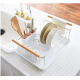 MIRALUX, White Sink Dish Drainer Rack, Kitchen Drying Organizer Holder, One Size, Steel