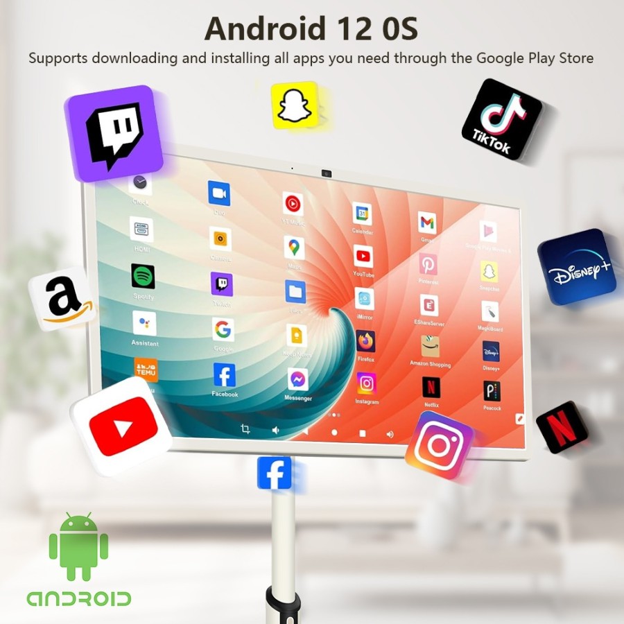 Portable 32" Smart Touchscreen TV with remote | Android 15 | 8GB+128GB