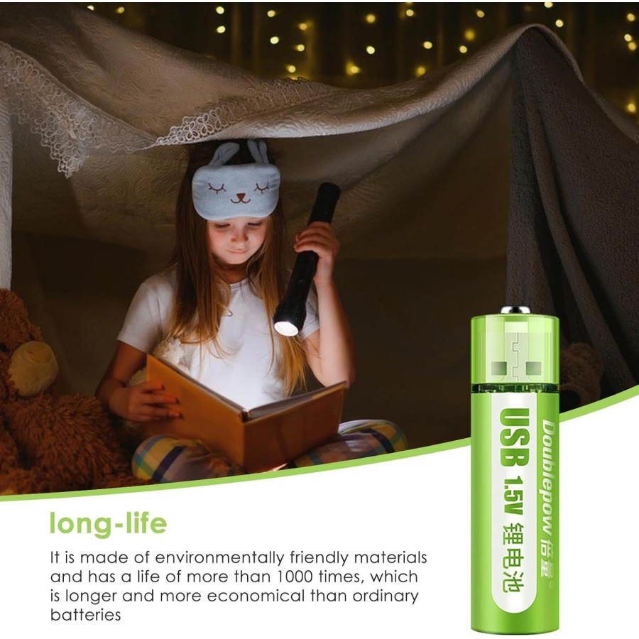 AA USB Rechargeable Battery 1.5V 1800mAh (Single pcs)